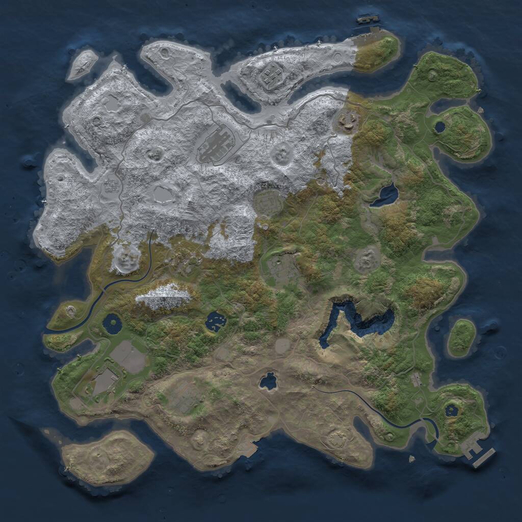 Rust Map: Procedural Map, Size: 4000, Seed: 1749146977, 15 Monuments