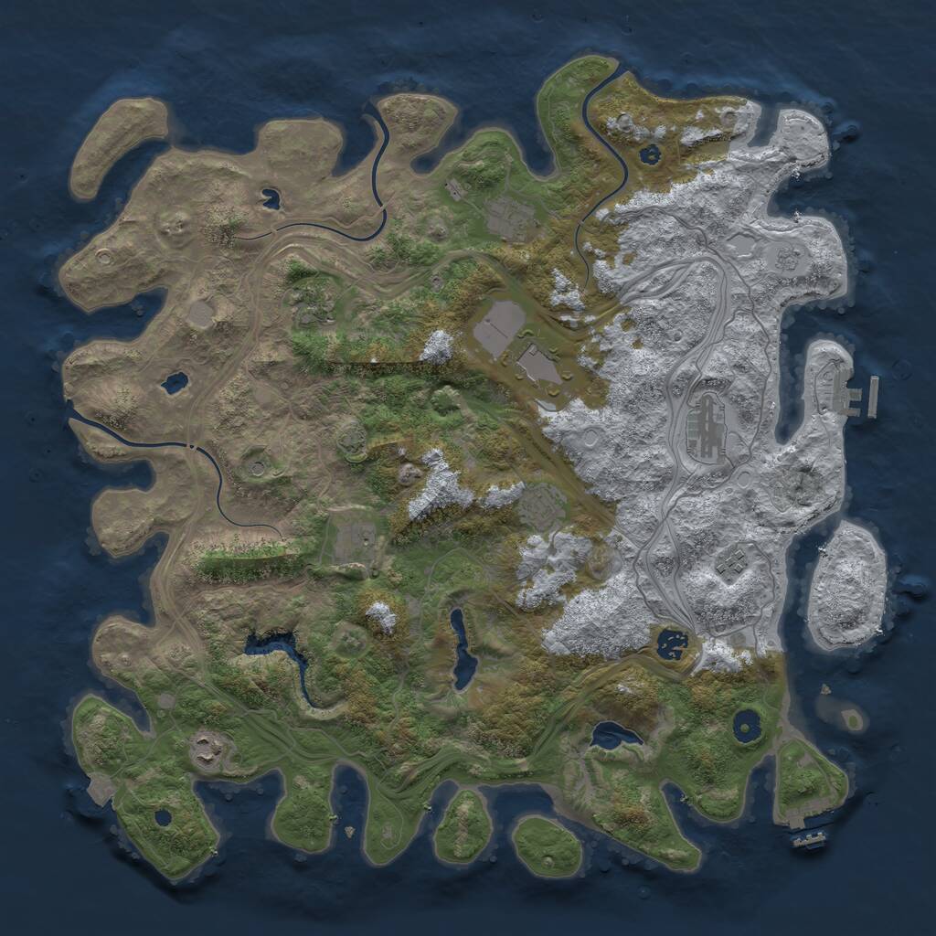 Rust Map: Procedural Map, Size: 4500, Seed: 80110, 15 Monuments