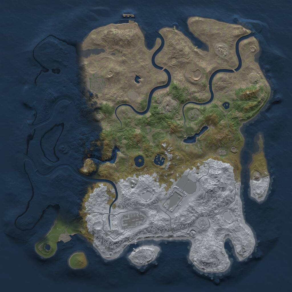 Rust Map: Procedural Map, Size: 4000, Seed: 6782, 11 Monuments
