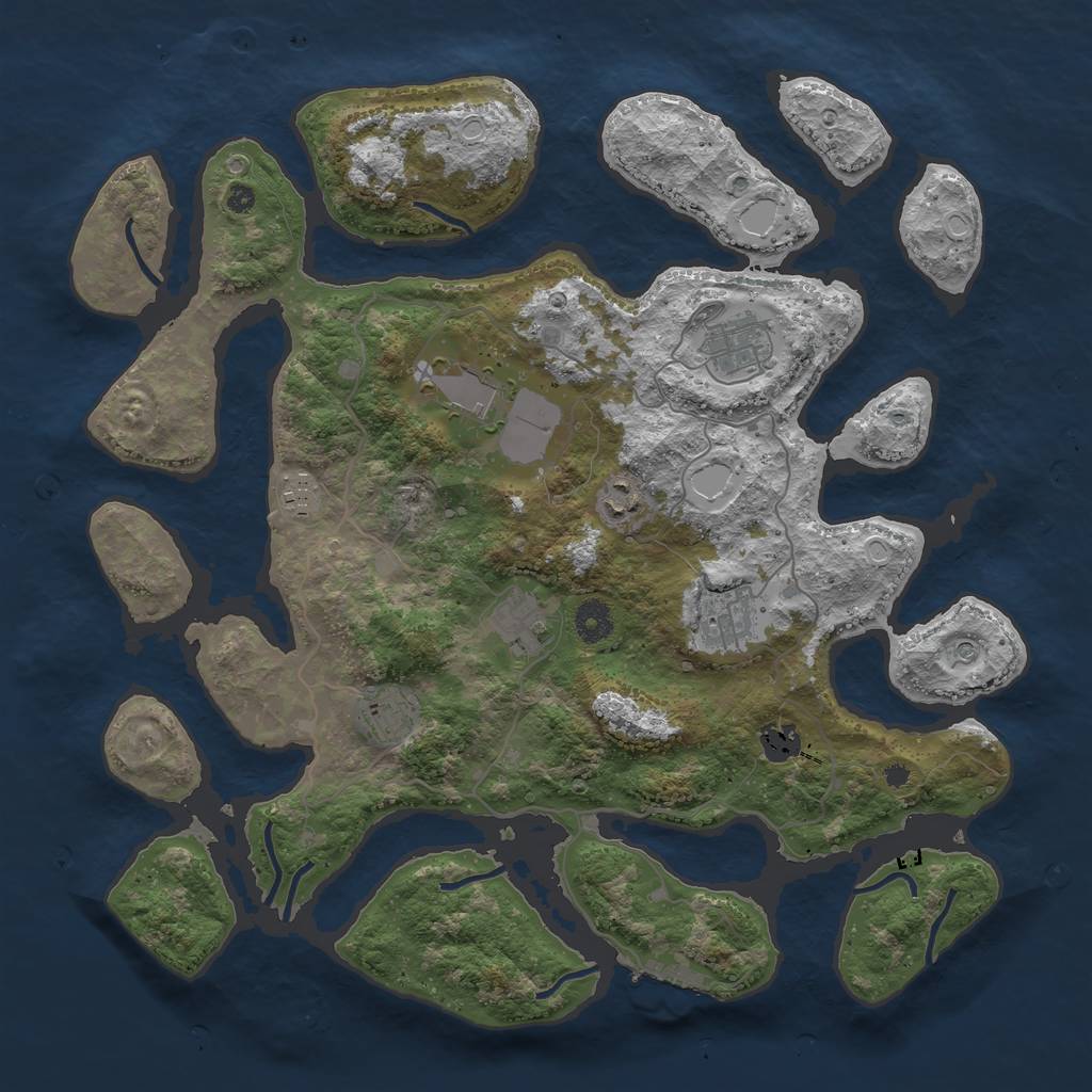 Rust Map: Procedural Map, Size: 4000, Seed: 150740665, 15 Monuments