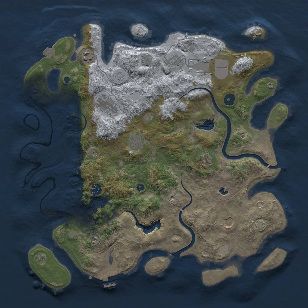 Rust Map: Procedural Map, Size: 4000, Seed: 981415814, 14 Monuments