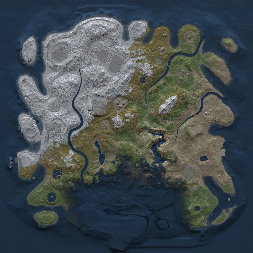 Rust Map: Procedural Map, Size: 4000, Seed: 319, 14 Monuments