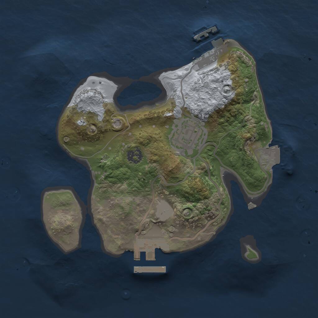 Rust Map: Procedural Map, Size: 2000, Seed: 1876387712, 4 Monuments