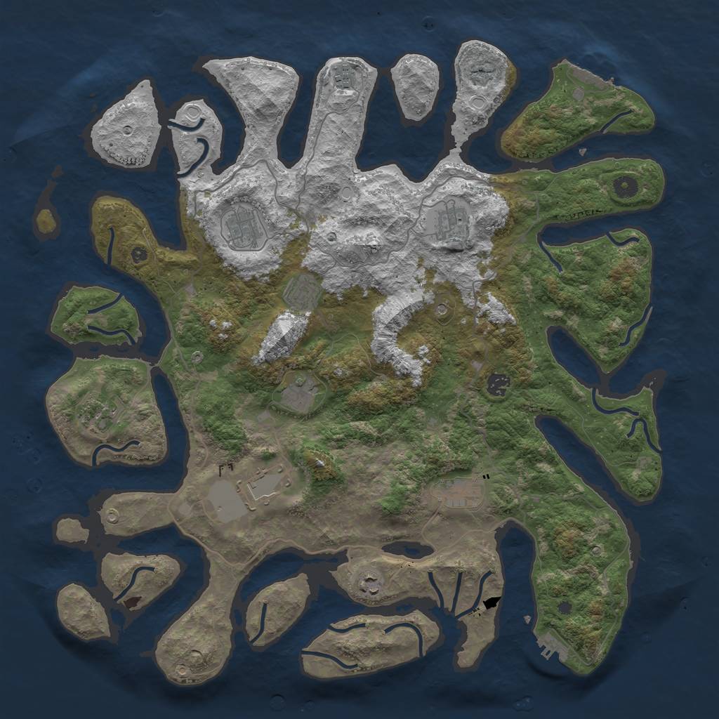 Rust Map: Procedural Map, Size: 4600, Seed: 2546585, 18 Monuments