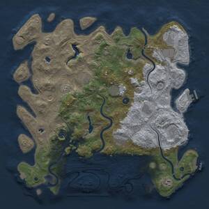Thumbnail Rust Map: Procedural Map, Size: 4600, Seed: 22711, 17 Monuments