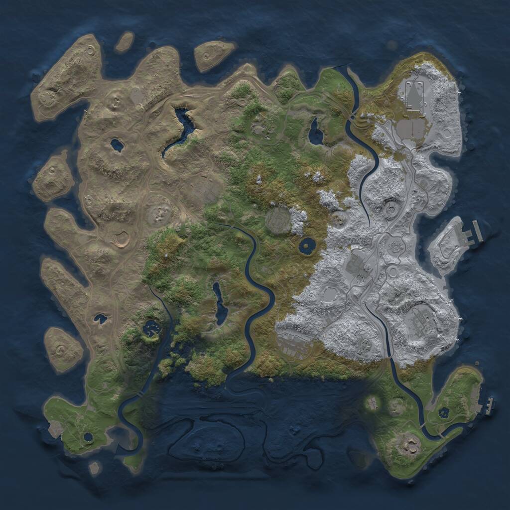 Rust Map: Procedural Map, Size: 4600, Seed: 22711, 17 Monuments