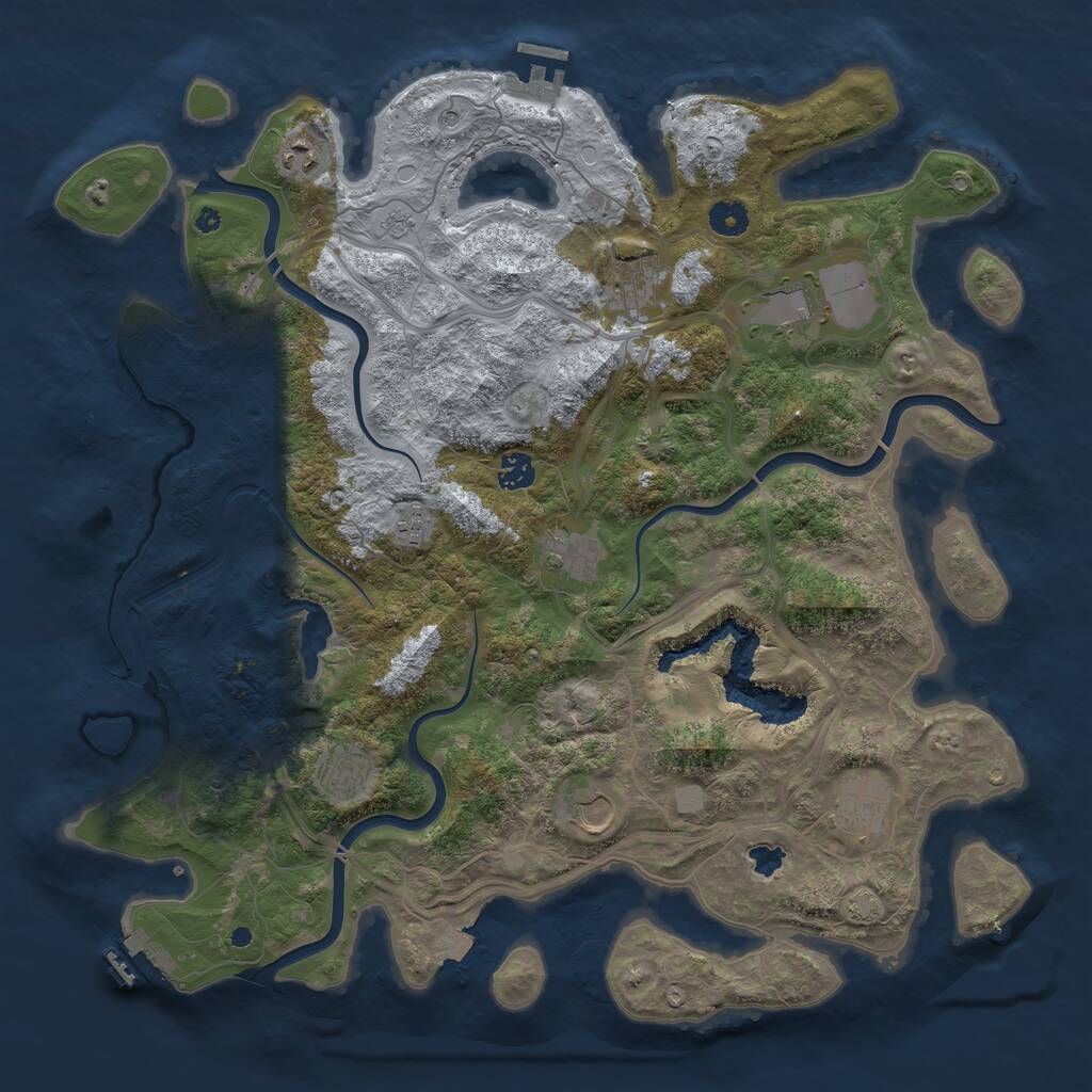 Rust Map: Procedural Map, Size: 4300, Seed: 72713377, 15 Monuments
