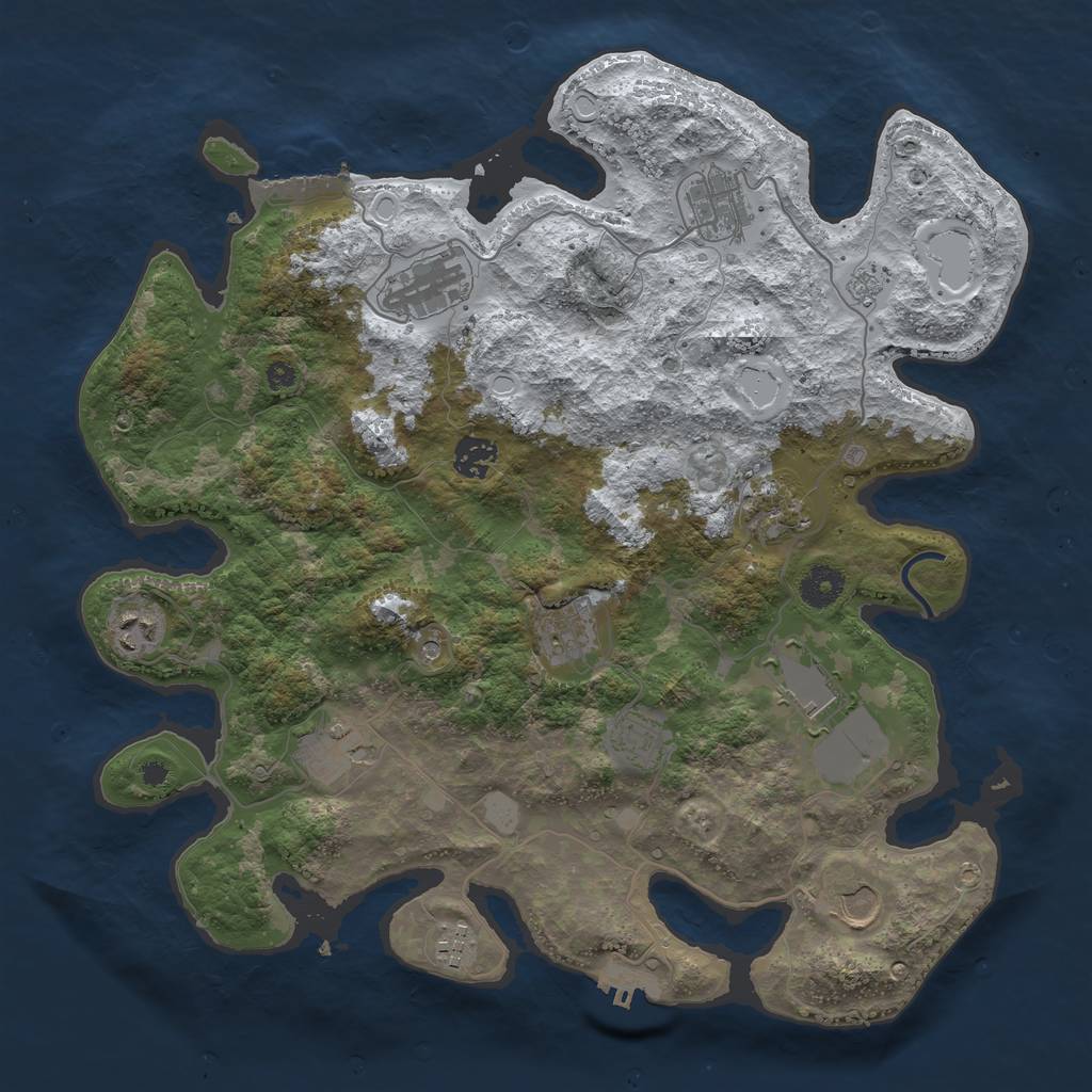 Rust Map: Procedural Map, Size: 3800, Seed: 130110, 20 Monuments