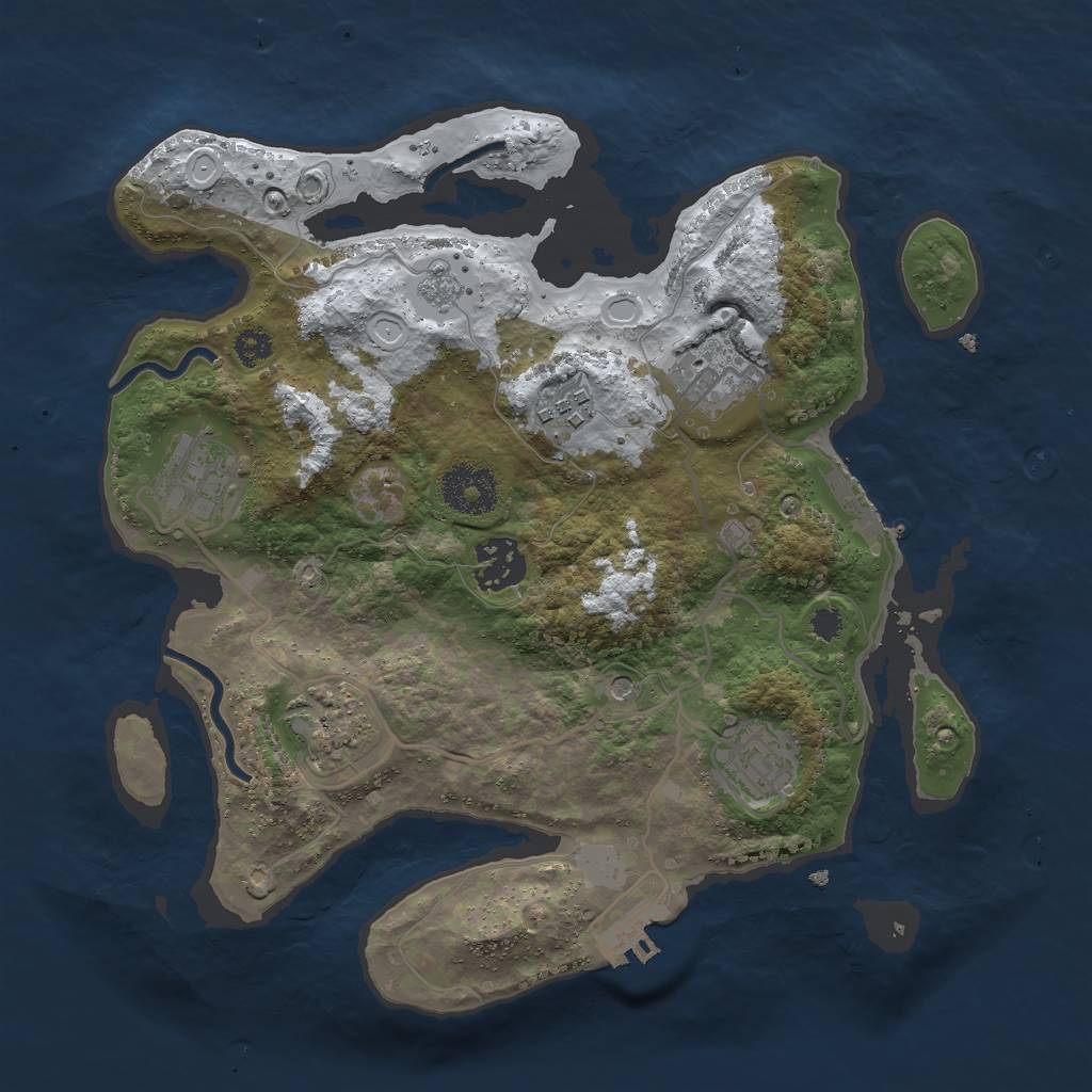 Rust Map: Procedural Map, Size: 3000, Seed: 10729644, 15 Monuments
