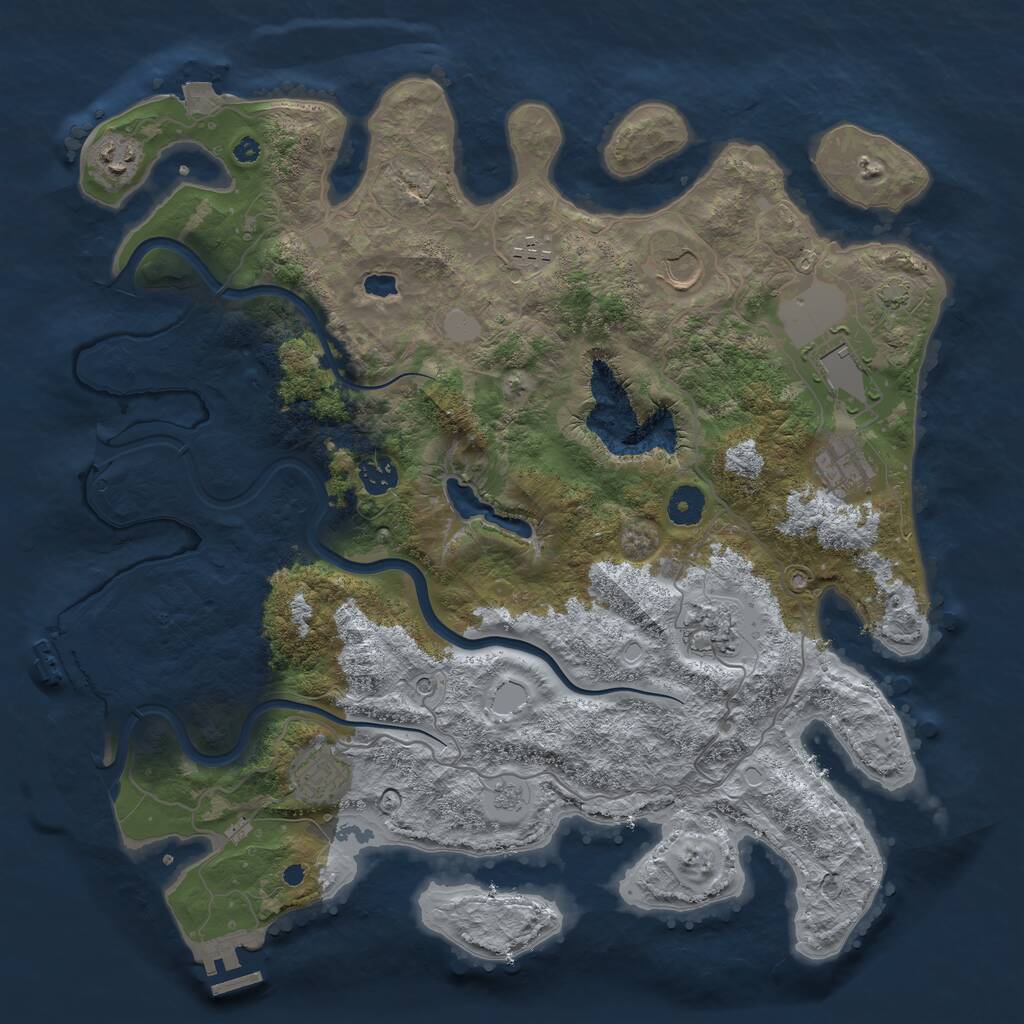 Rust Map: Procedural Map, Size: 4000, Seed: 60321406, 14 Monuments