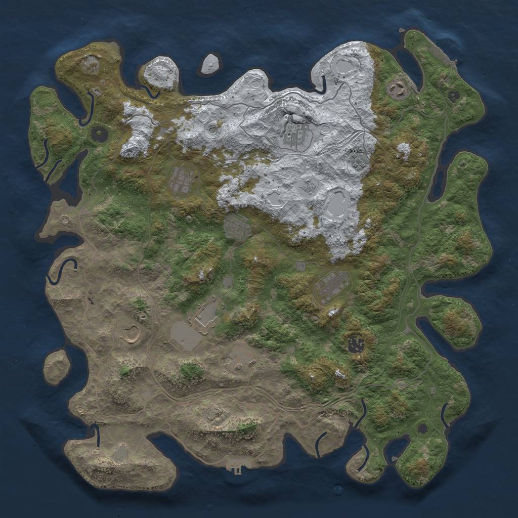 Rust Map: Procedural Map, Size: 4500, Seed: 30110, 19 Monuments