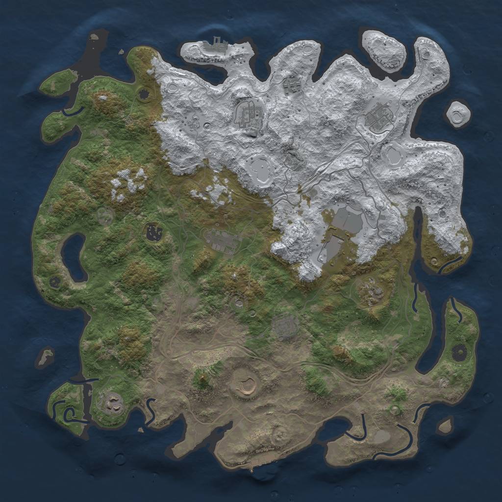 Rust Map: Procedural Map, Size: 4500, Seed: 50110, 19 Monuments