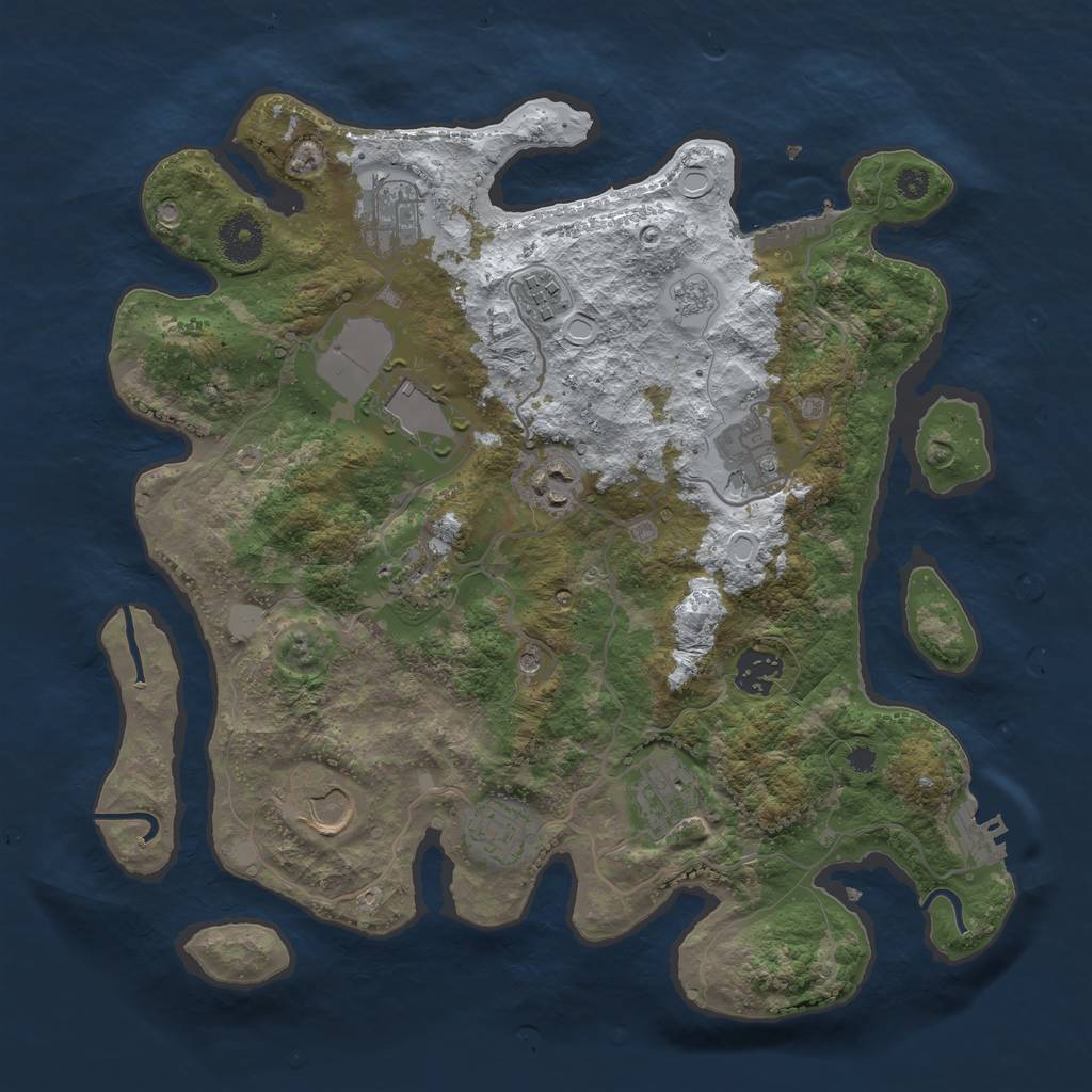 Rust Map: Procedural Map, Size: 3500, Seed: 94564866, 19 Monuments