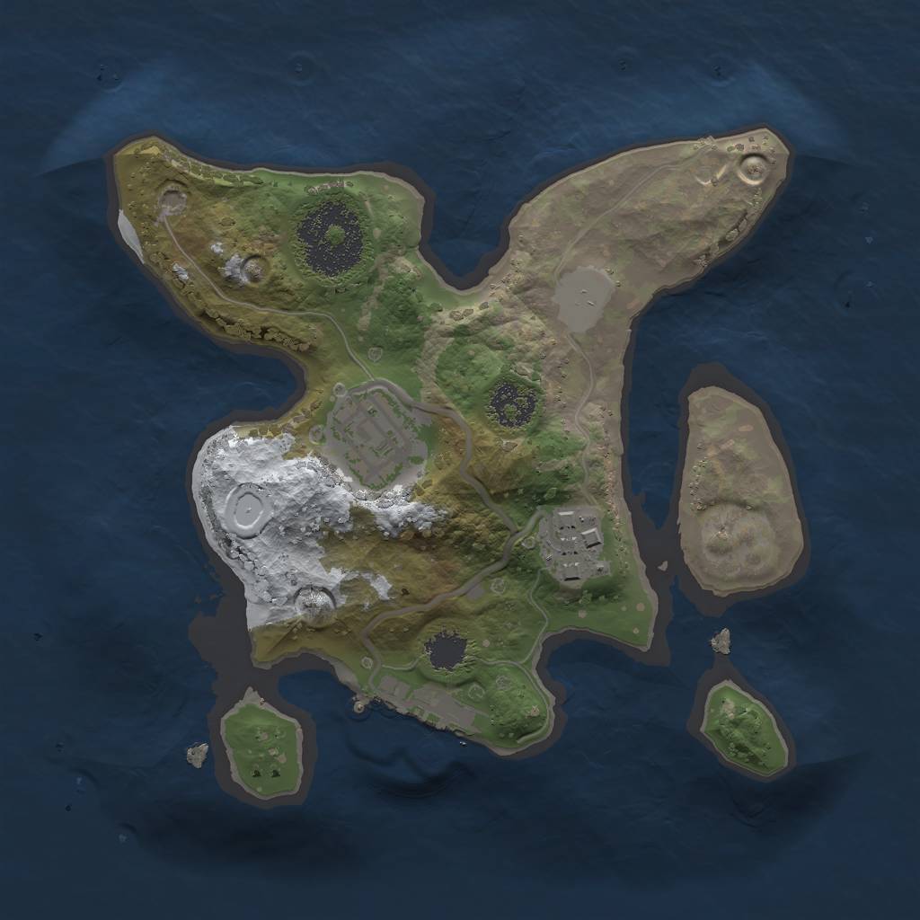 Rust Map: Procedural Map, Size: 2000, Seed: 98589883, 8 Monuments