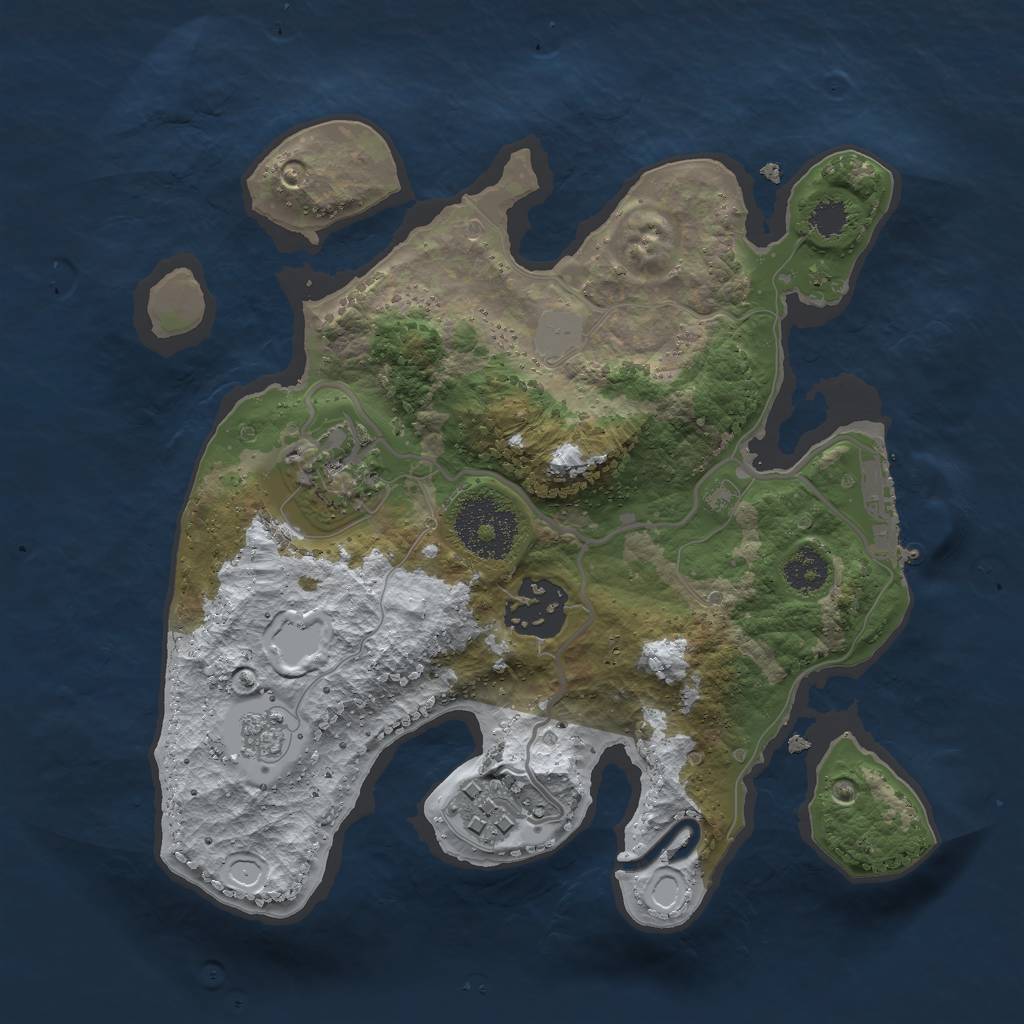 Rust Map: Procedural Map, Size: 2468, Seed: 13579, 10 Monuments