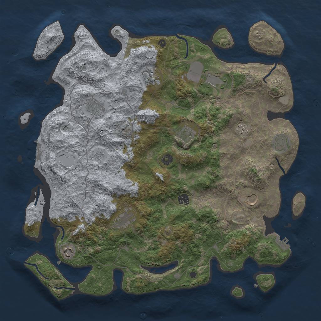Rust Map: Procedural Map, Size: 4200, Seed: 565505512, 19 Monuments