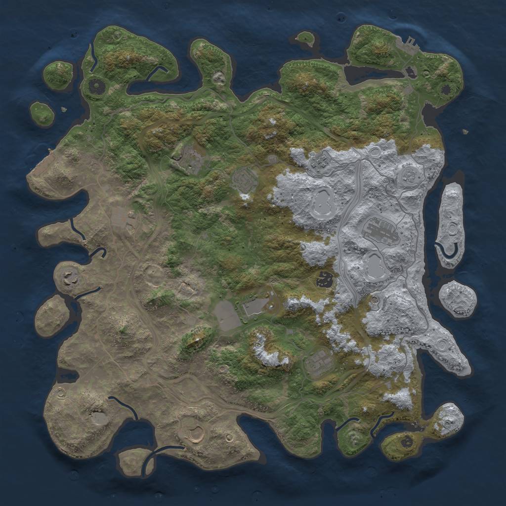 Rust Map: Procedural Map, Size: 4500, Seed: 125479567, 19 Monuments
