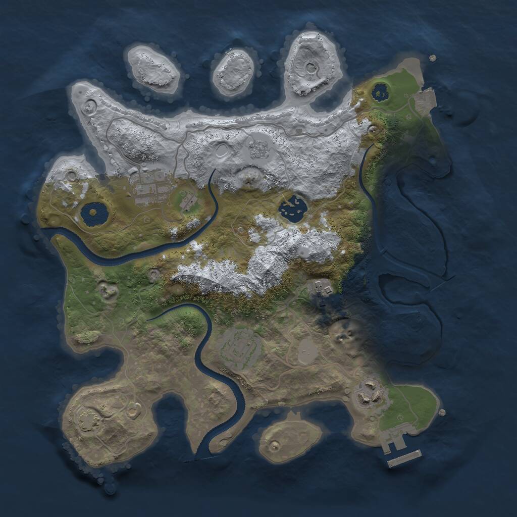 Rust Map: Procedural Map, Size: 3000, Seed: 4206908, 10 Monuments