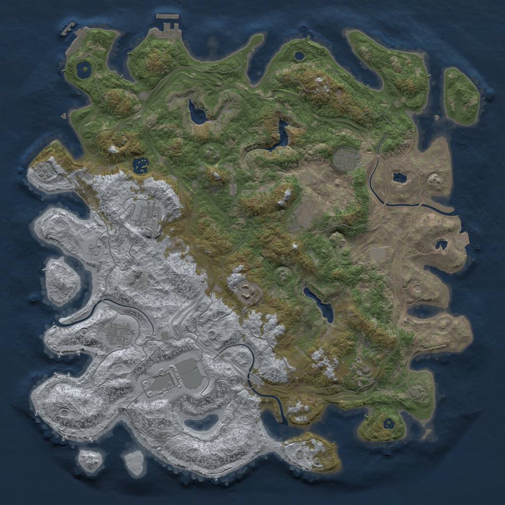 Rust Map: Procedural Map, Size: 4500, Seed: 541191054, 15 Monuments