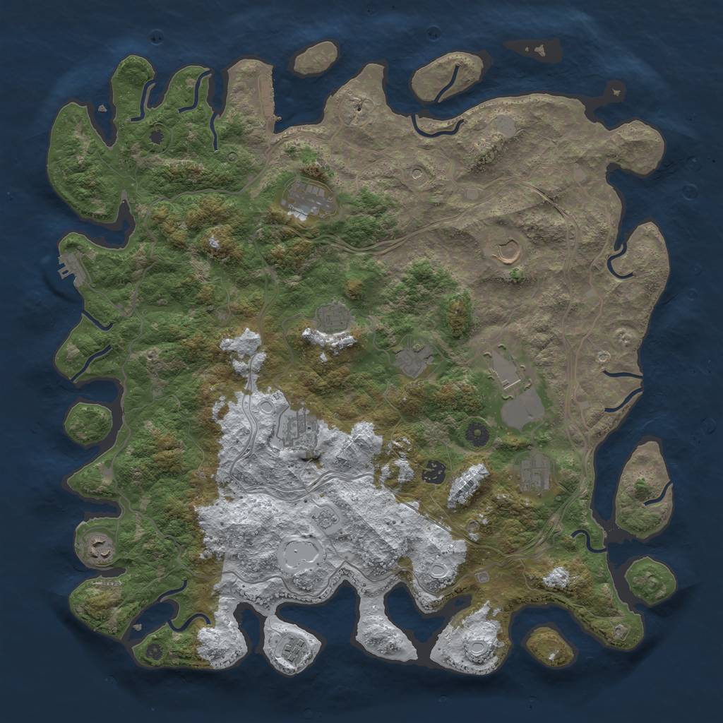 Rust Map: Procedural Map, Size: 4500, Seed: 10110, 19 Monuments