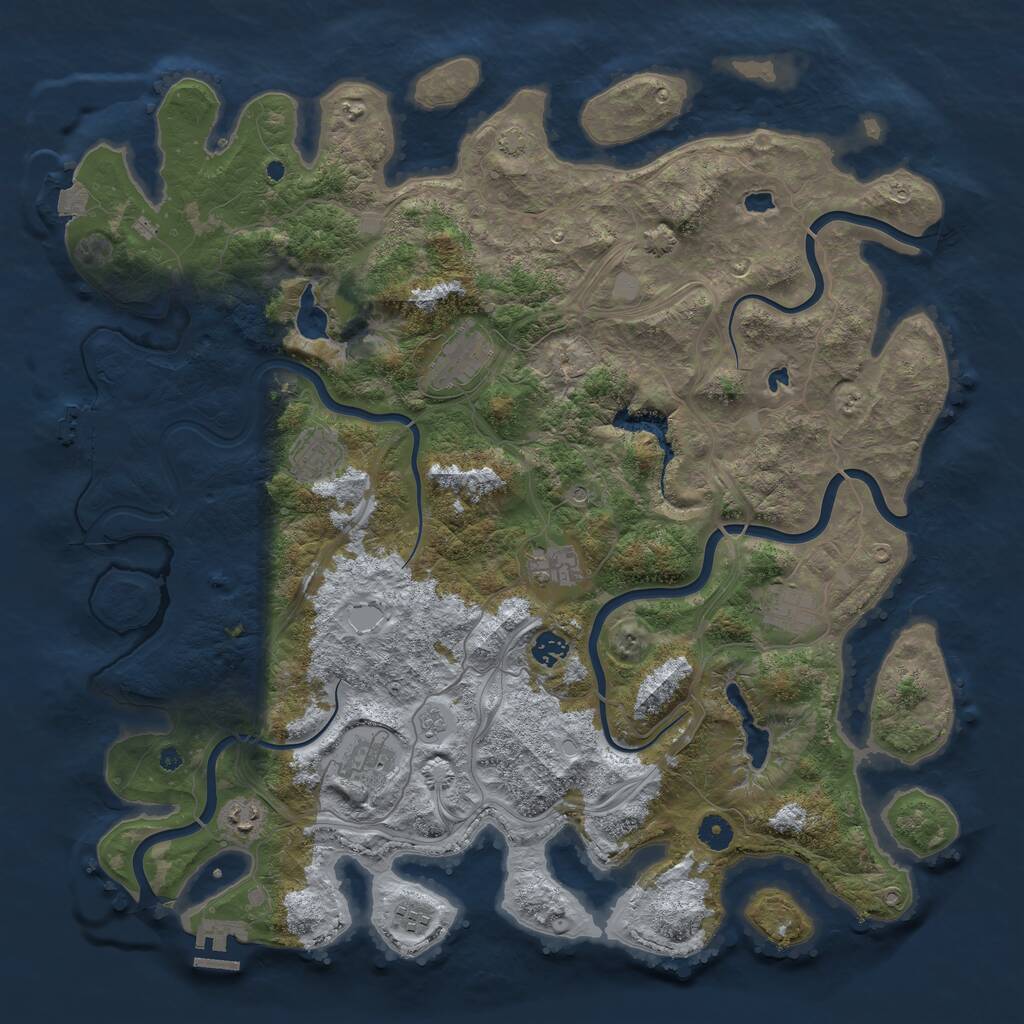 Rust Map: Procedural Map, Size: 4500, Seed: 10110, 14 Monuments