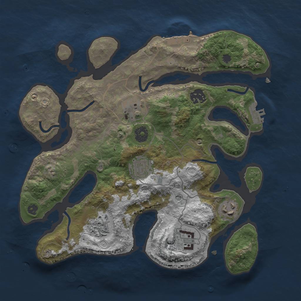 Rust Map: Procedural Map, Size: 3000, Seed: 790, 14 Monuments