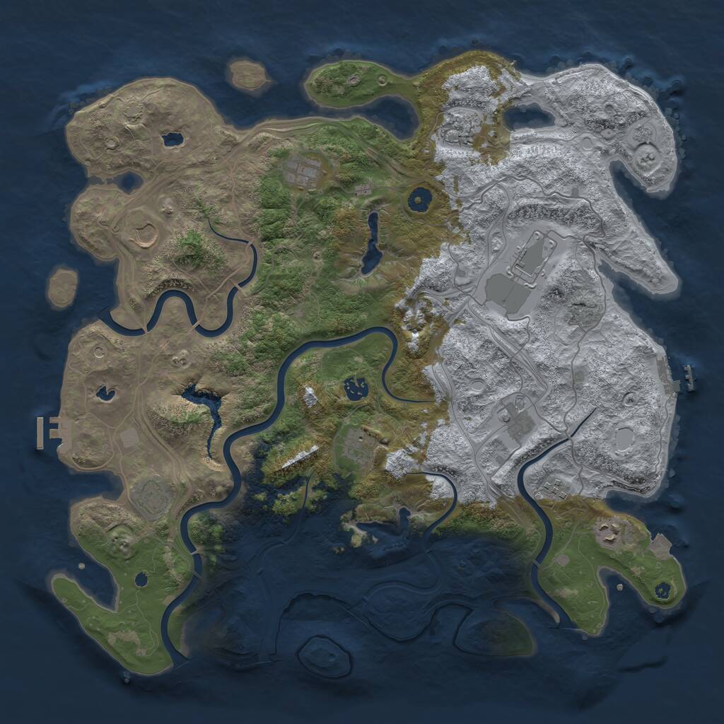 Rust Map: Procedural Map, Size: 4500, Seed: 862312, 16 Monuments