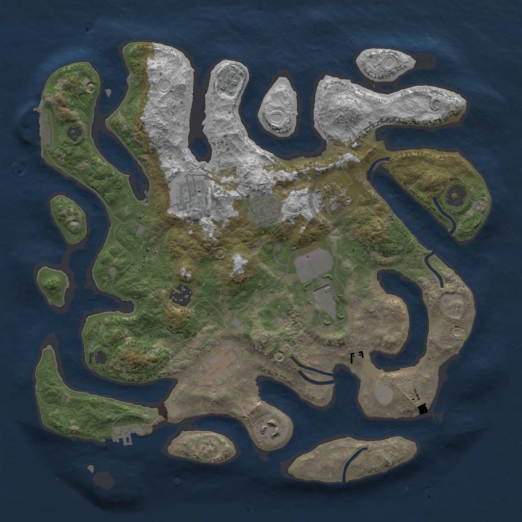 Rust Map: Procedural Map, Size: 3600, Seed: 432067706, 15 Monuments
