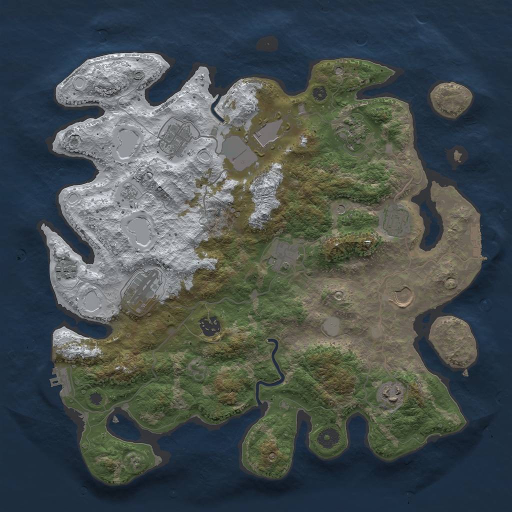 Rust Map: Procedural Map, Size: 3750, Seed: 767632226, 19 Monuments