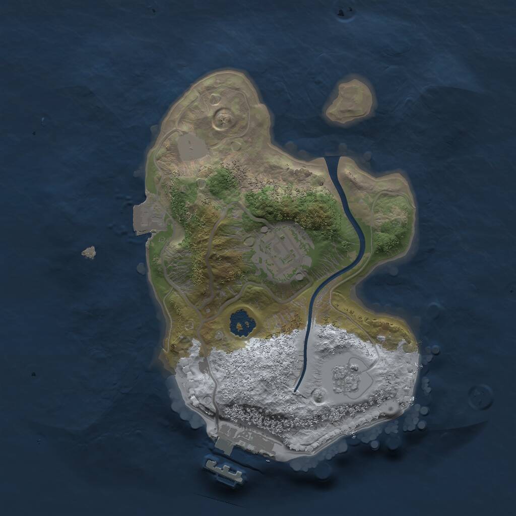 Rust Map: Procedural Map, Size: 2000, Seed: 7336479, 4 Monuments