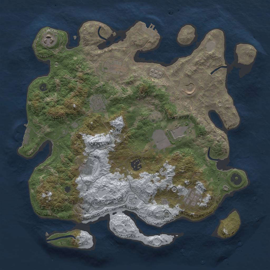 Rust Map: Procedural Map, Size: 3600, Seed: 127275658, 18 Monuments