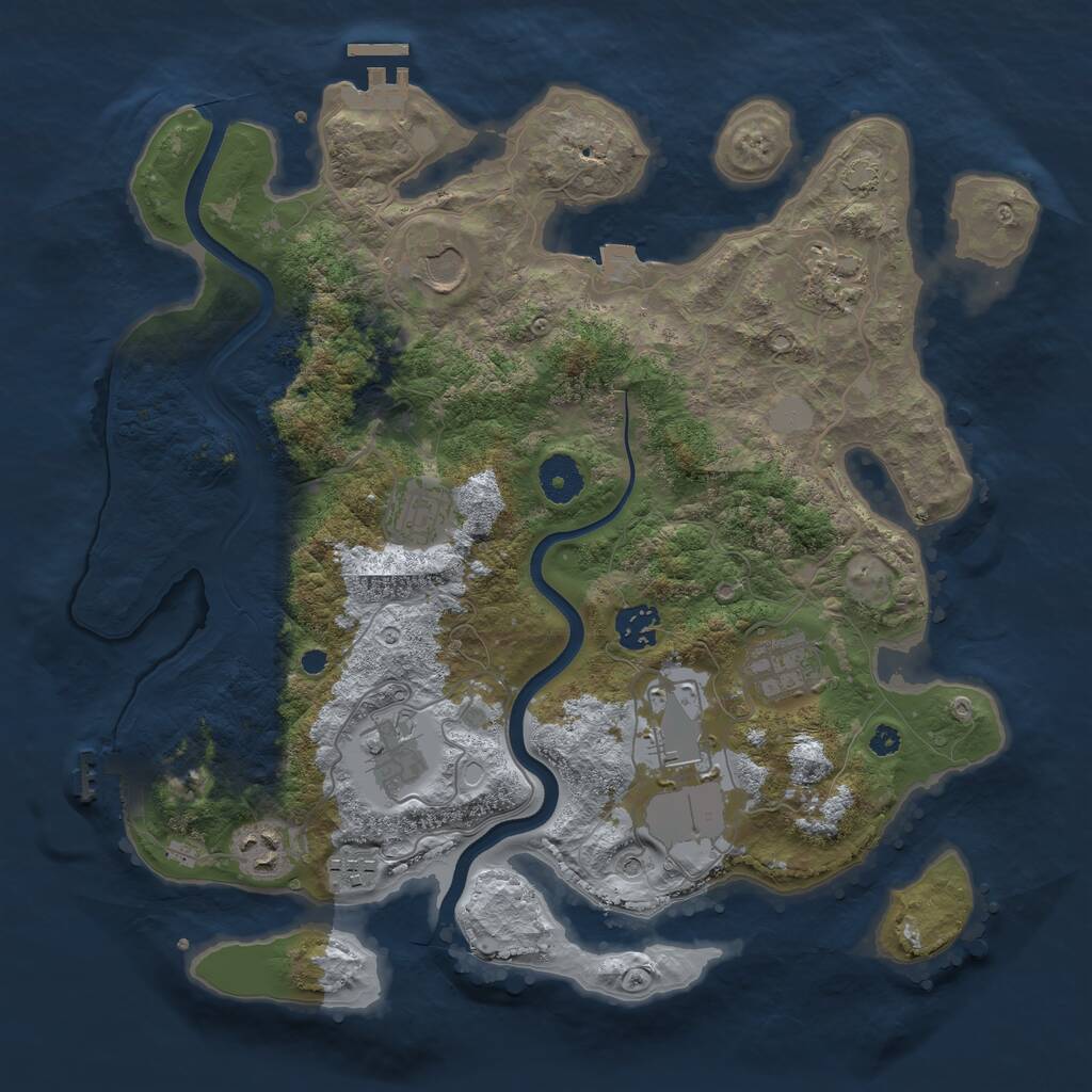 Rust Map: Procedural Map, Size: 3600, Seed: 127275658, 14 Monuments