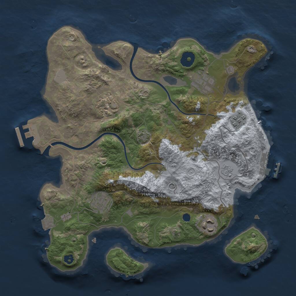Rust Map: Procedural Map, Size: 3000, Seed: 369835939, 11 Monuments