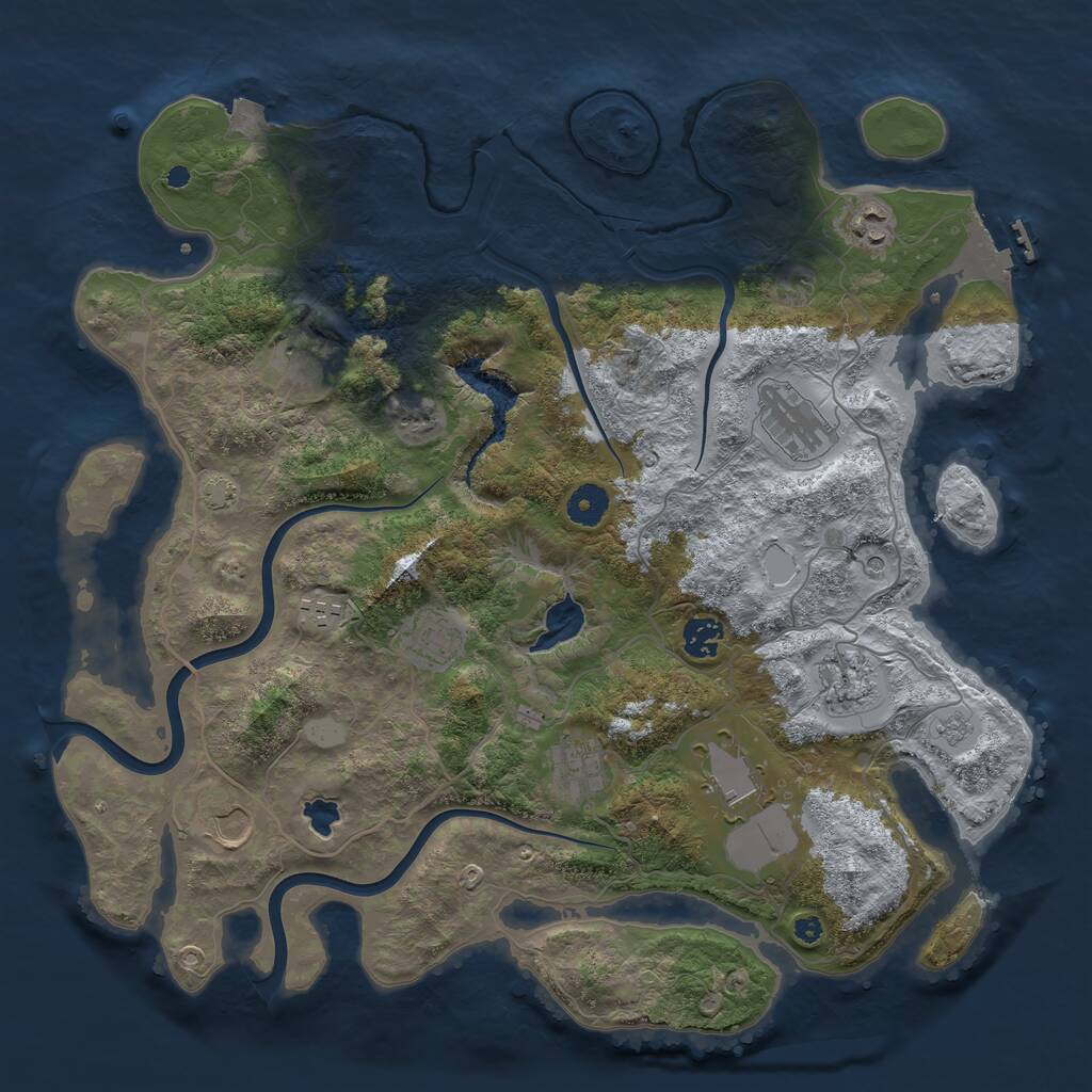 Rust Map: Procedural Map, Size: 4000, Seed: 4558975, 15 Monuments
