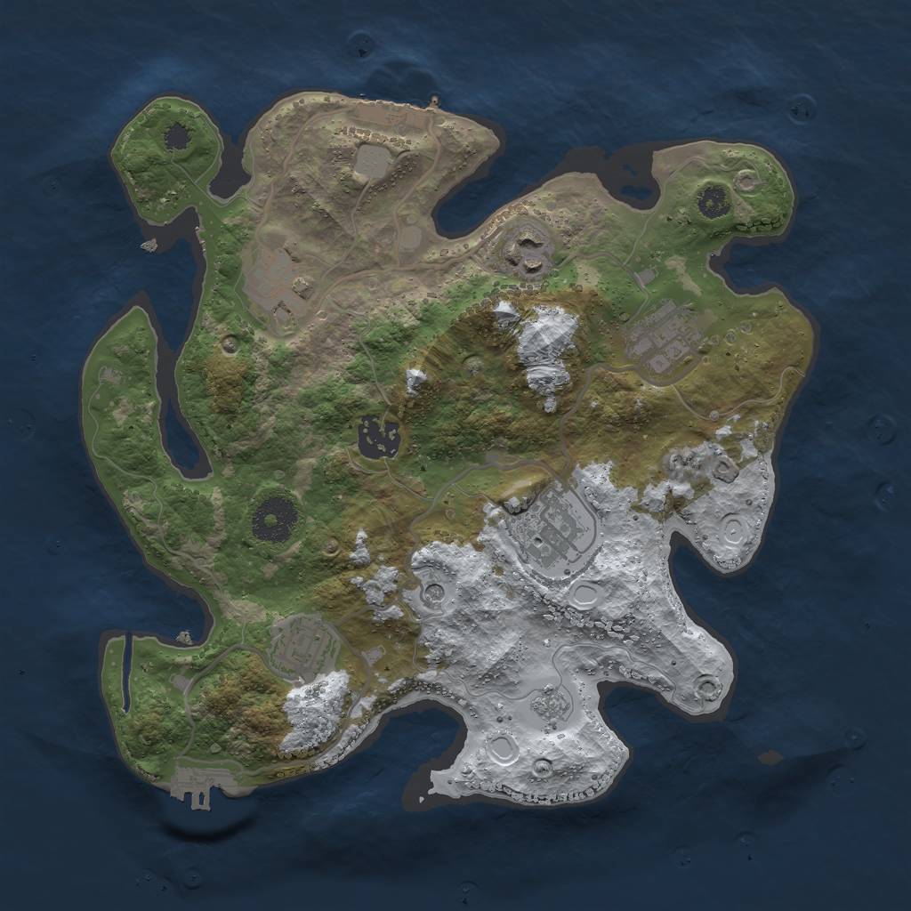 Rust Map: Procedural Map, Size: 3000, Seed: 823567, 15 Monuments