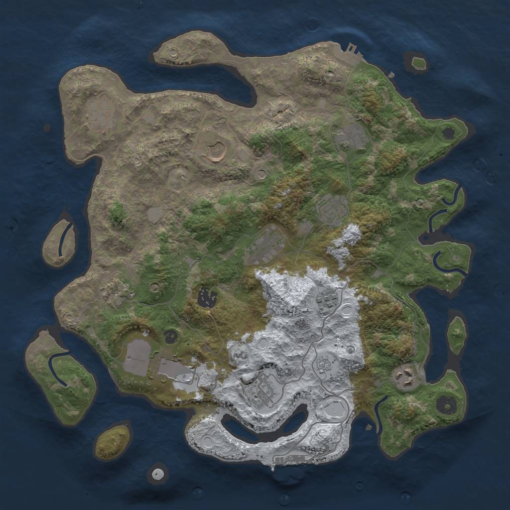 Rust Map: Procedural Map, Size: 3750, Seed: 180662300, 20 Monuments