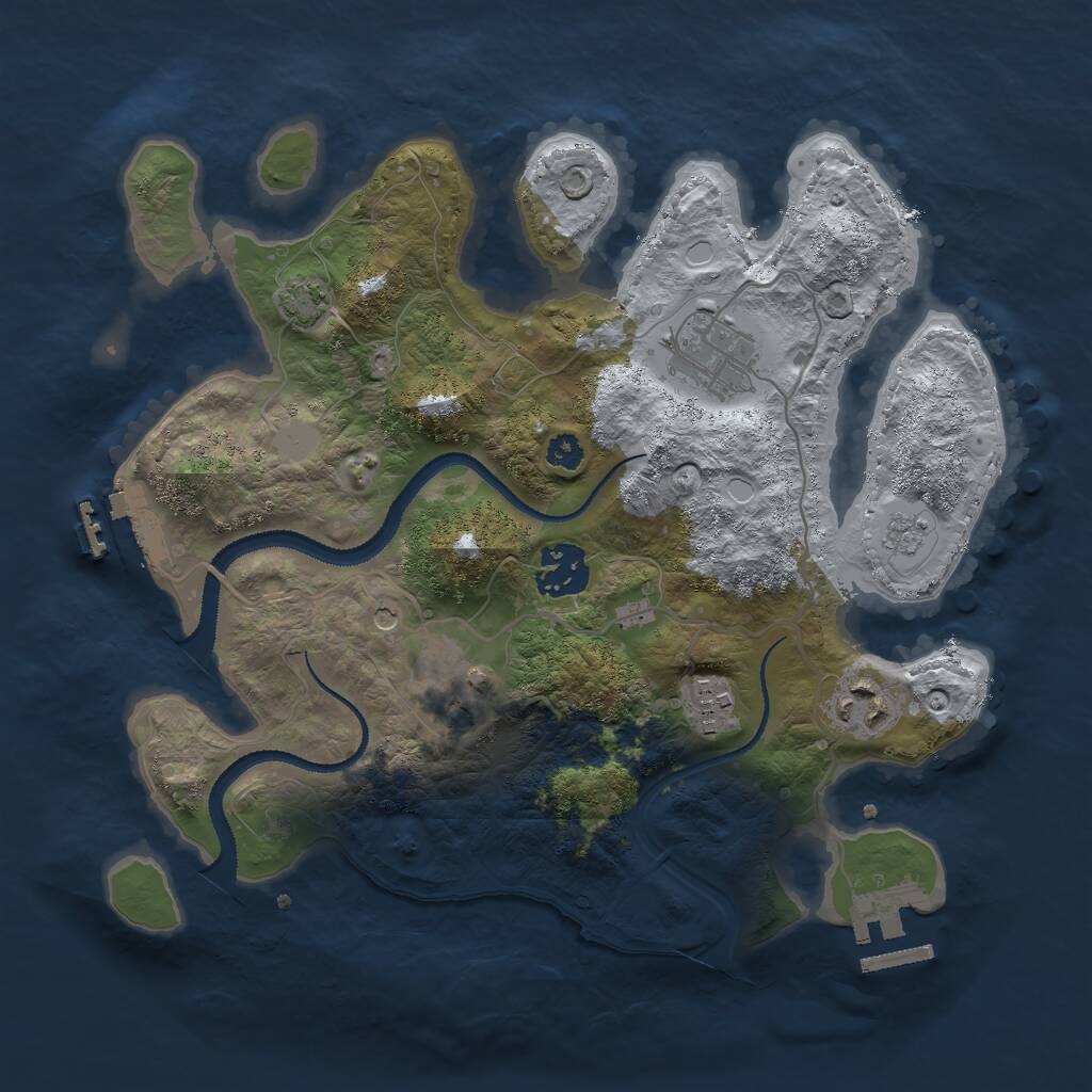 Rust Map: Procedural Map, Size: 3000, Seed: 603438, 11 Monuments
