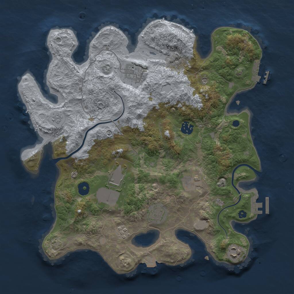 Rust Map: Procedural Map, Size: 3500, Seed: 6712, 13 Monuments