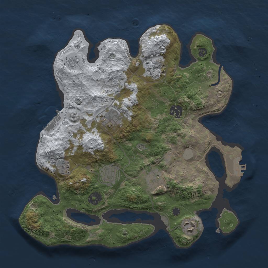 Rust Map: Procedural Map, Size: 3000, Seed: 907368, 16 Monuments