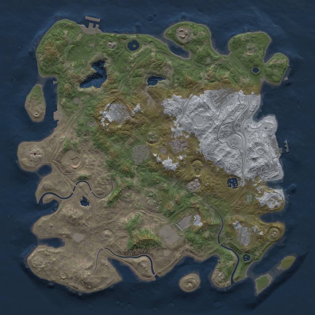 Rust Map: Procedural Map, Size: 4250, Seed: 98604, 17 Monuments