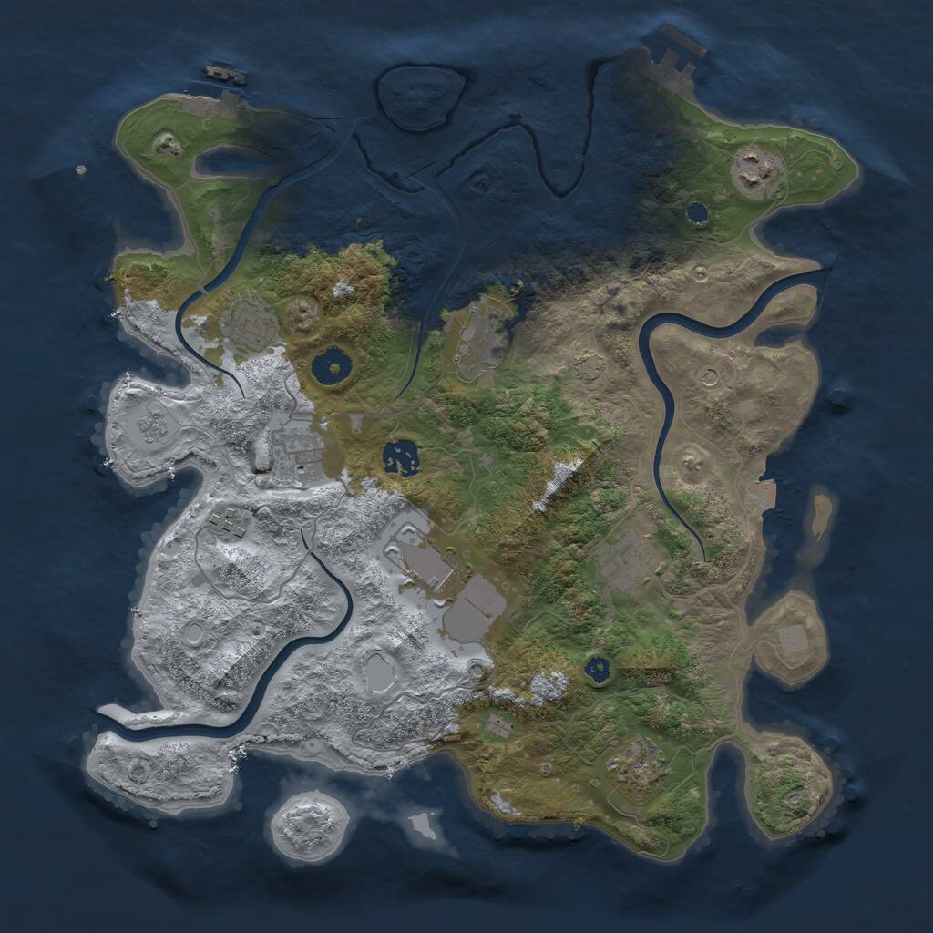 Rust Map: Procedural Map, Size: 3700, Seed: 1666977177, 15 Monuments