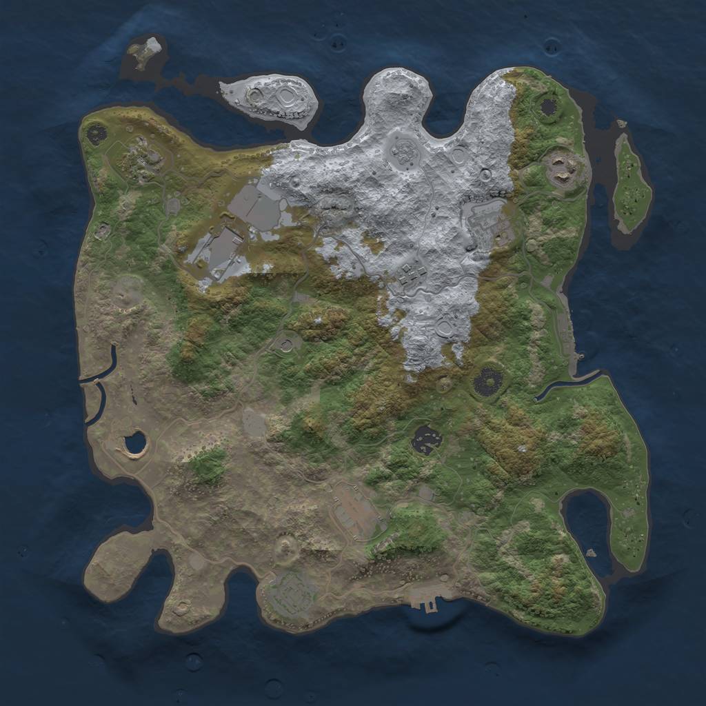 Rust Map: Procedural Map, Size: 3700, Seed: 579123100, 16 Monuments