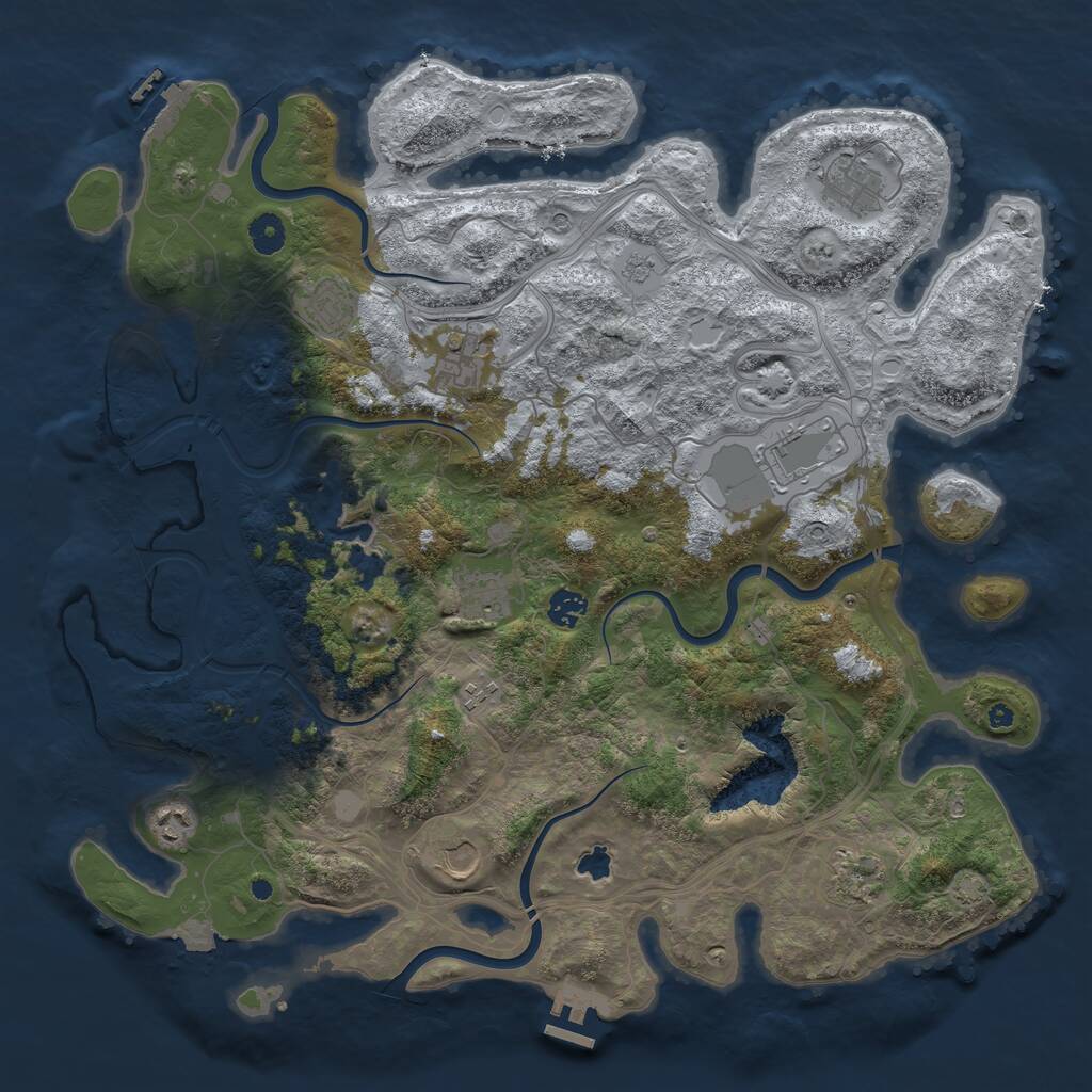 Rust Map: Procedural Map, Size: 4300, Seed: 2356232, 16 Monuments