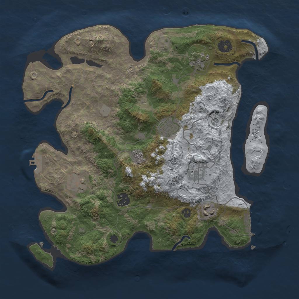 Rust Map: Procedural Map, Size: 3300, Seed: 25, 15 Monuments