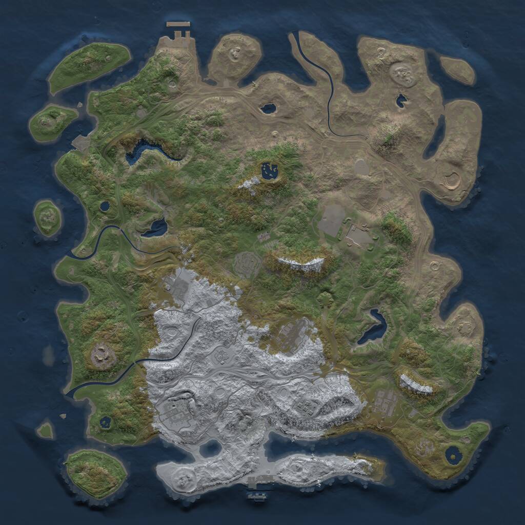Rust Map: Procedural Map, Size: 4500, Seed: 328246085, 16 Monuments