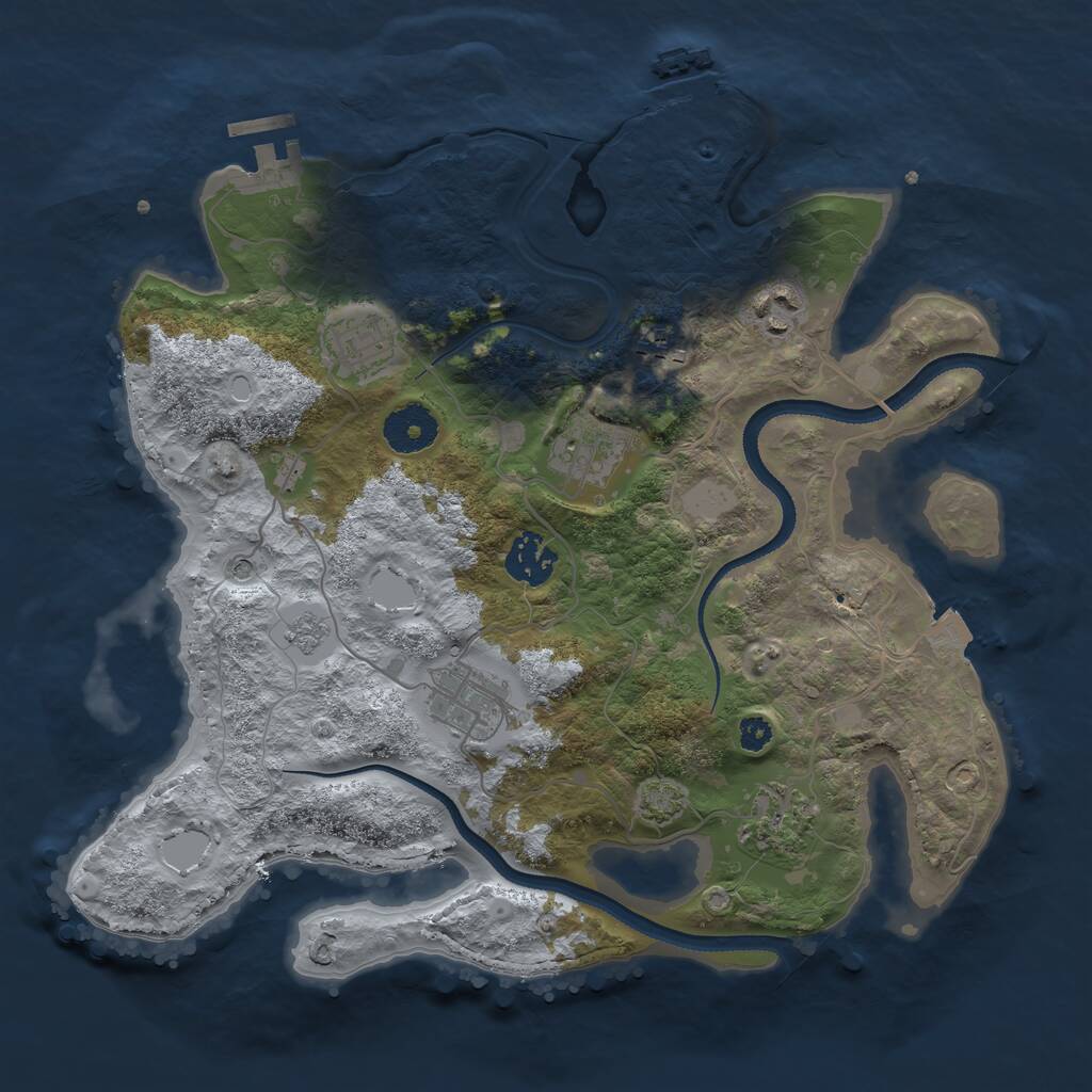 Rust Map: Procedural Map, Size: 3250, Seed: 15293, 13 Monuments