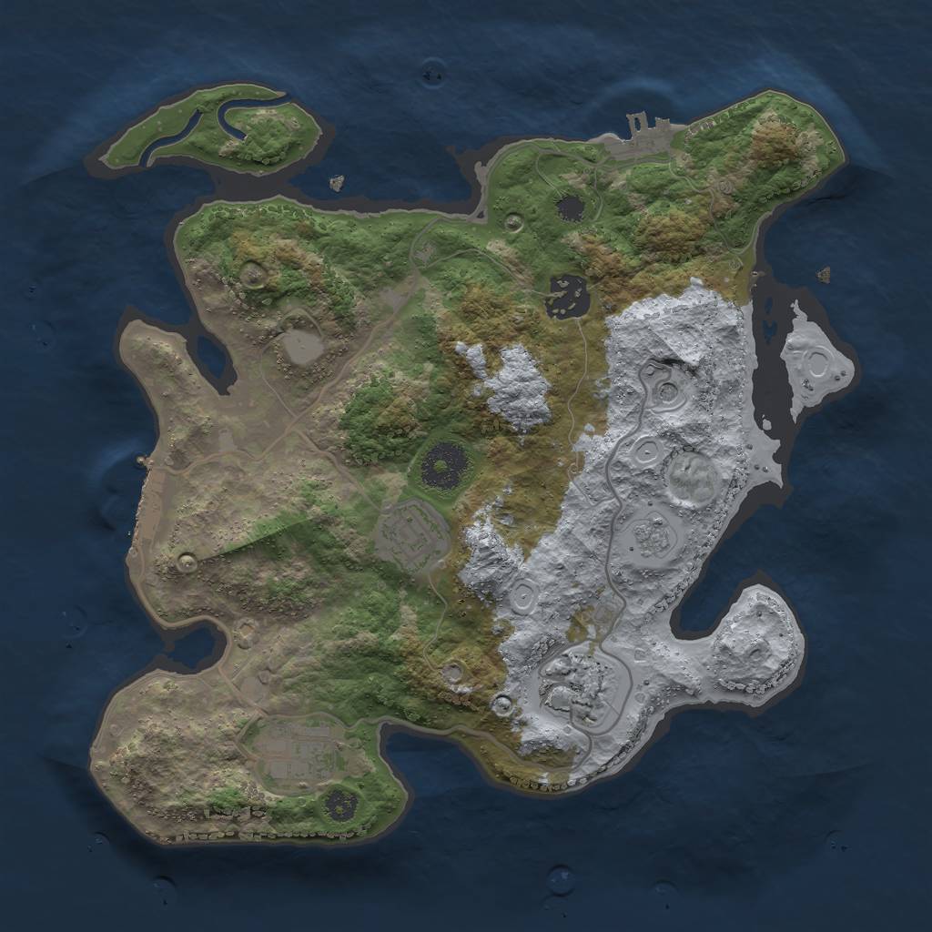 Rust Map: Procedural Map, Size: 3000, Seed: 488108282, 13 Monuments