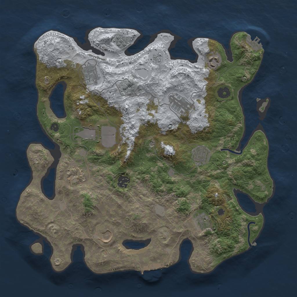 Rust Map: Procedural Map, Size: 3650, Seed: 77778, 19 Monuments