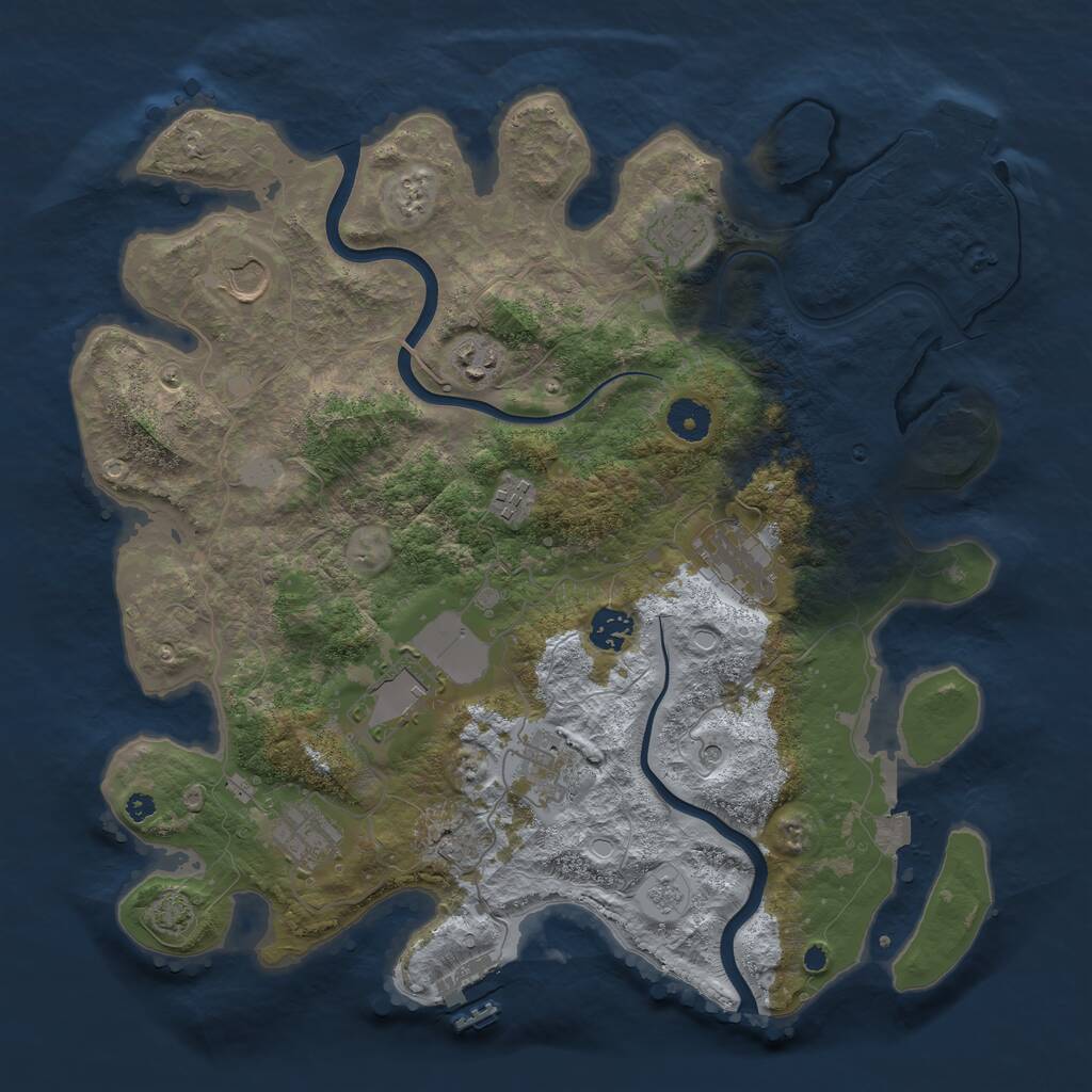 Rust Map: Procedural Map, Size: 3850, Seed: 23013, 15 Monuments