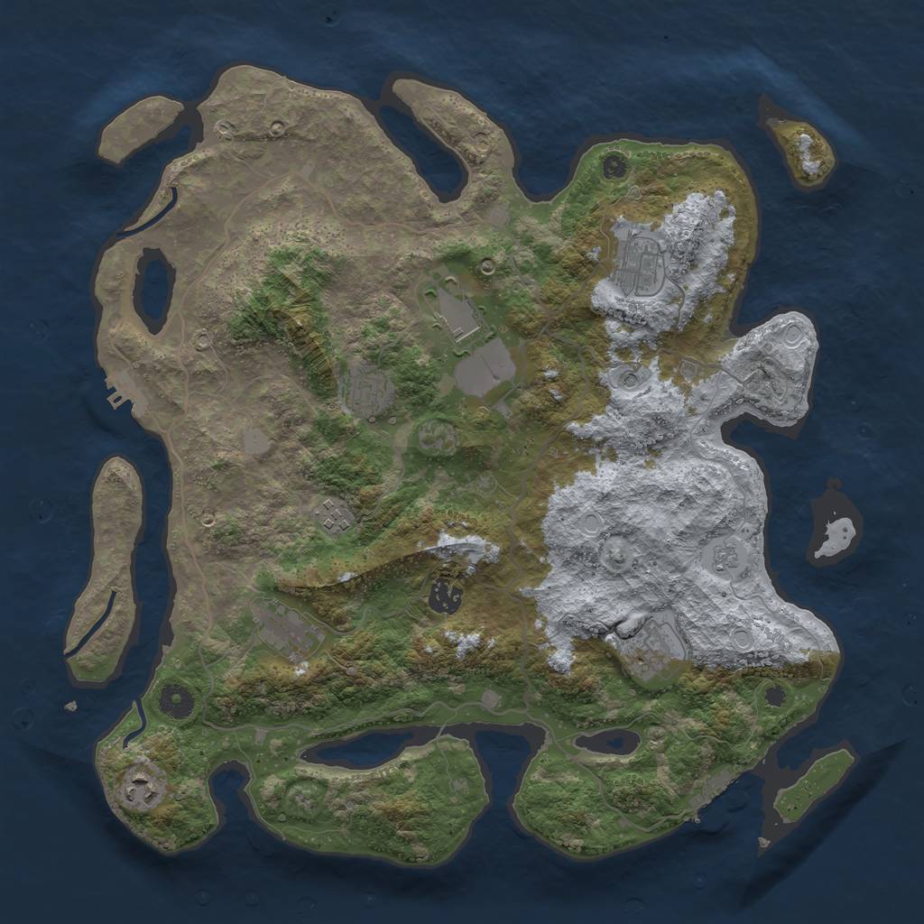 Rust Map: Procedural Map, Size: 4000, Seed: 146727, 17 Monuments